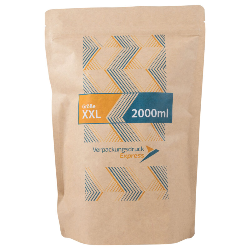 Standbodenbeutel braunes Kraftpapier 2000ml