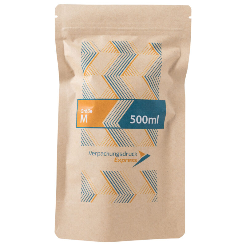 Standbodenbeutel braunes Kraftpapier 500ml
