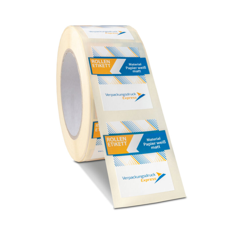 Etiketten auf Rolle aus Papier weiß matt
