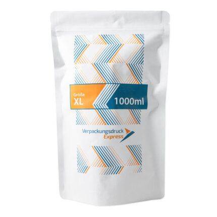 Standbodenbeutel Kraftpapier weiß 1000ml