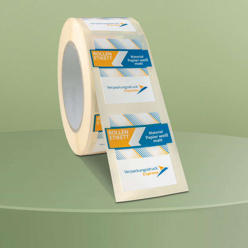 Rollenetiketten aus weißem Papier matt