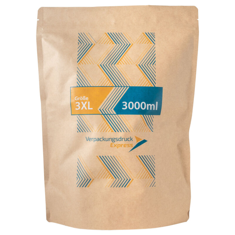 Standbodenbeutel braunes Kraftpapier 3000ml