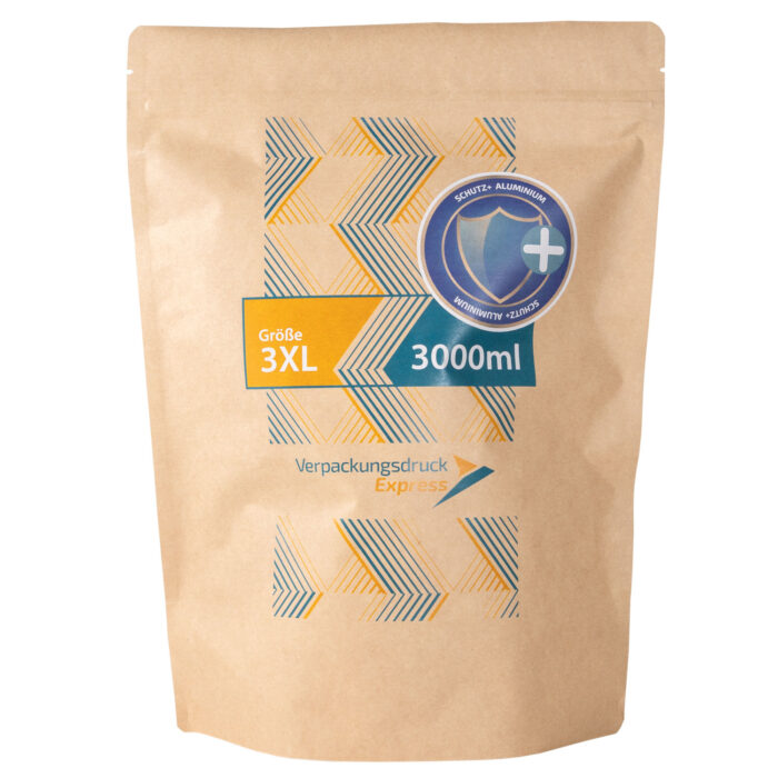 Standbodenbeutel Kraftpapier braun 3000ml-Schutz