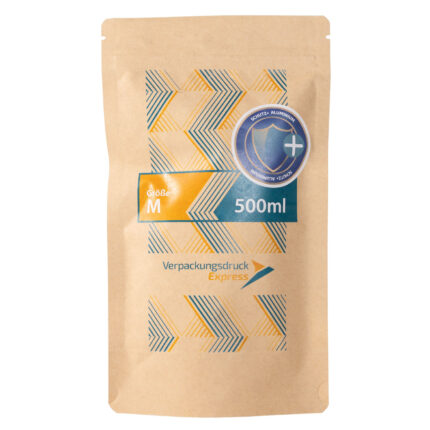 Standbodenbeutel Kraftpapier braun 500ml-Schutz