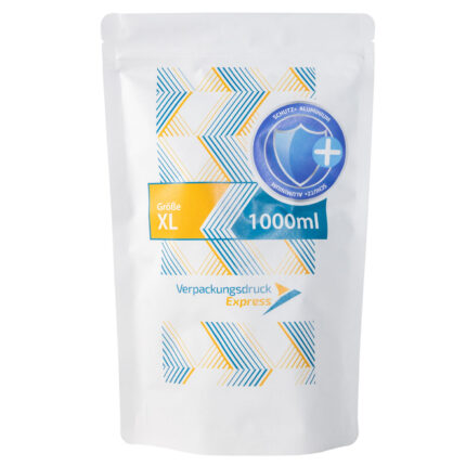 Standbodenbeutel Kraftpapier weiß 1000ml-Schutz