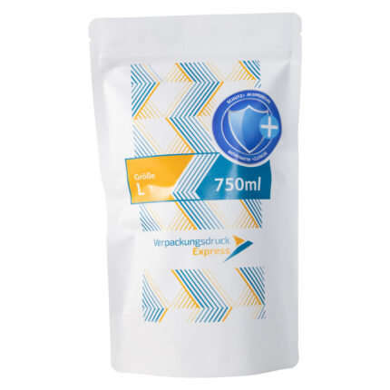 Standbodenbeutel Kraftpapier weiß 750ml-Schutz