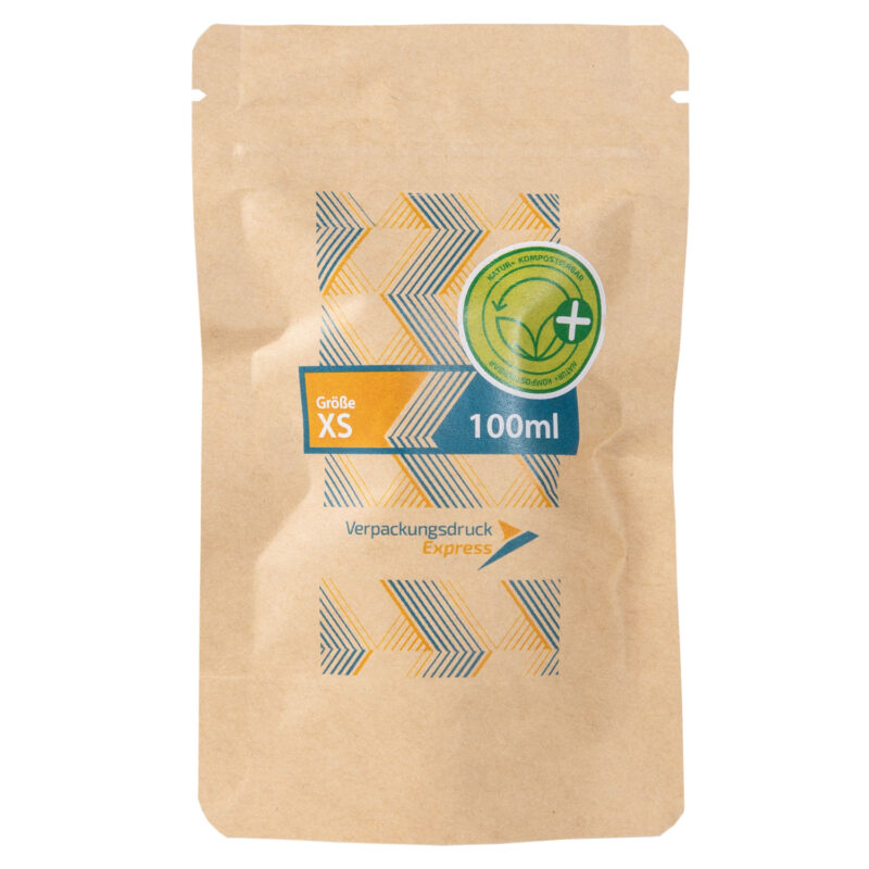 Standbodenbeutel Kraftpapier braun 100ml-Natur