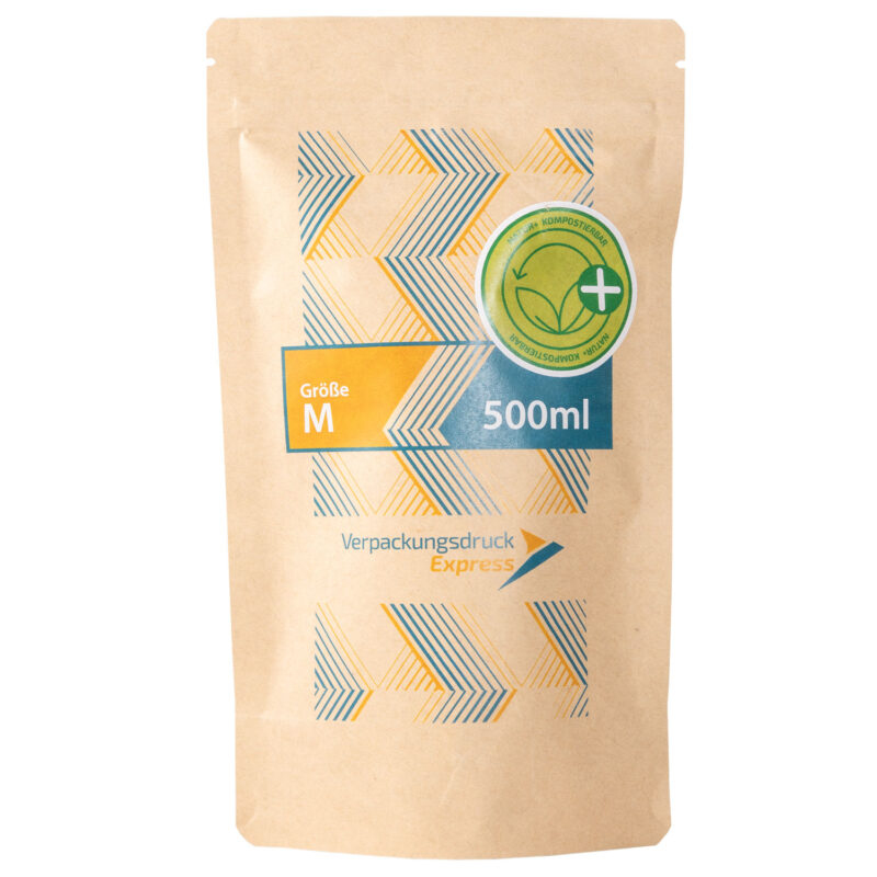 Standbodenbeutel Kraftpapier braun 500ml-Natur