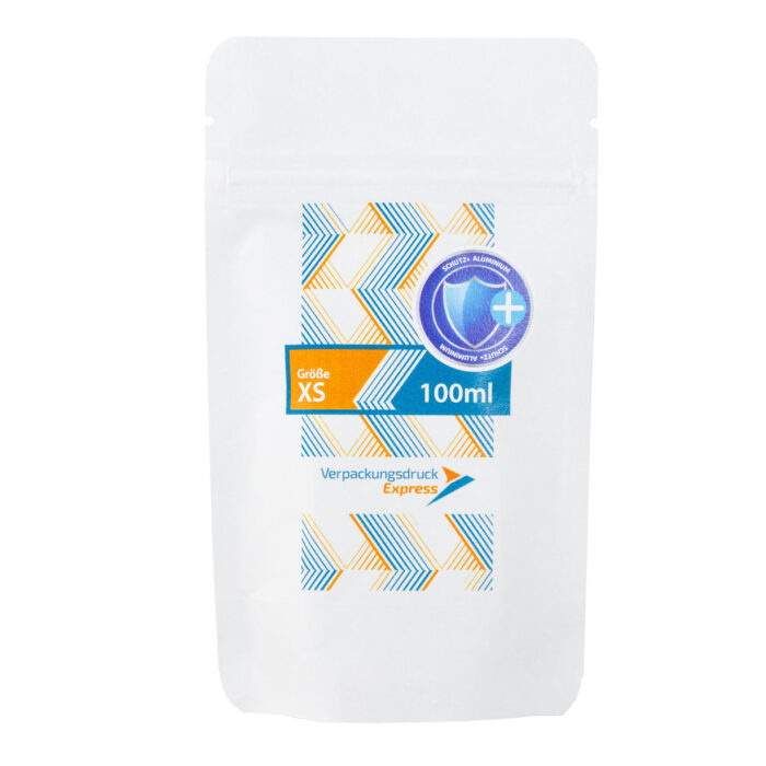 Standbodenbeutel weißes Kraftpapier 100ml Schutz+ – Bild 1